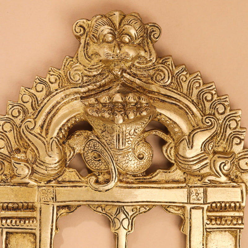 Brass Handcarved Prabhavali Frame (9 Inch)