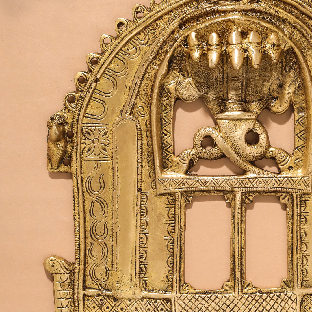 Brass Handcarved Prabhavali Frame (10 Inch)