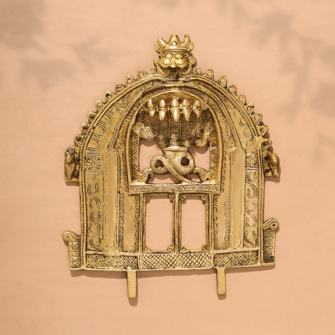 Brass Handcarved Prabhavali Frame (10 Inch)