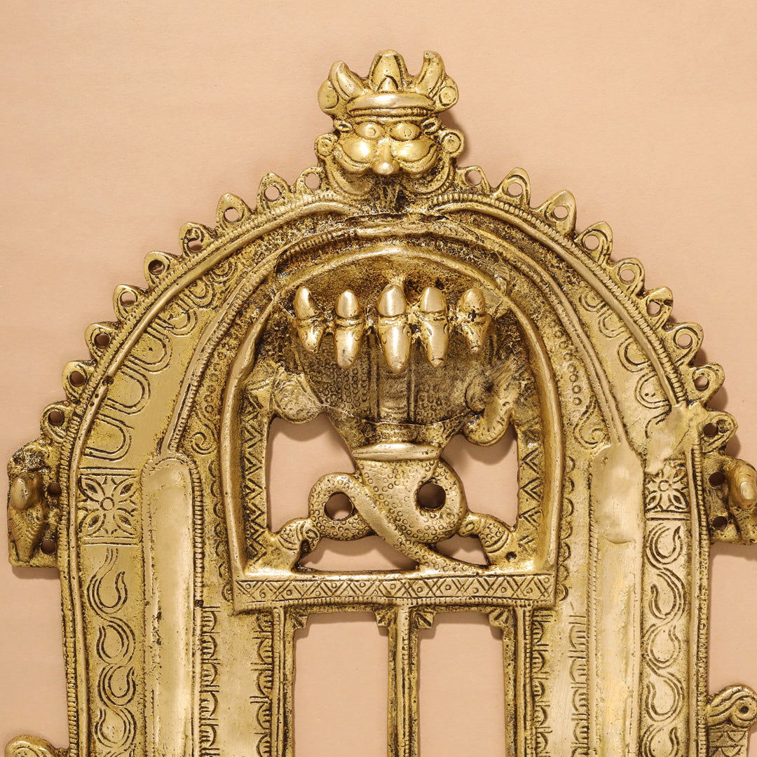 Brass Handcarved Prabhavali Frame (10 Inch)