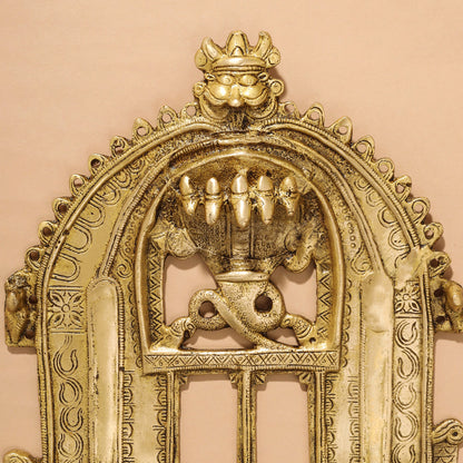 Brass Handcarved Prabhavali Frame (10 Inch)