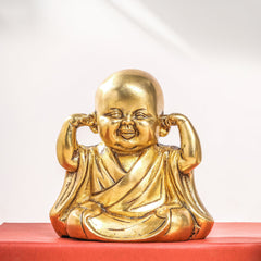 Brass Monks Baby Buddha Statues Set (5.5 Inch)