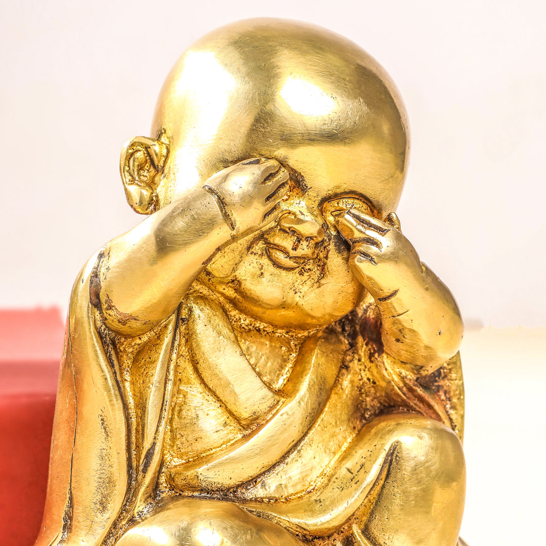 Brass Monks Baby Buddha Statues Set (5.5 Inch)