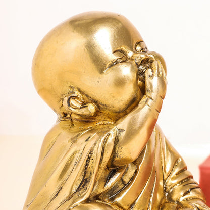 Brass Monks Baby Buddha Statues Set (5.5 Inch)