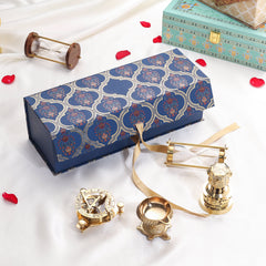 Brass Ashok Stambh , Compass , Clock & Diya Corporate Gift Hamper