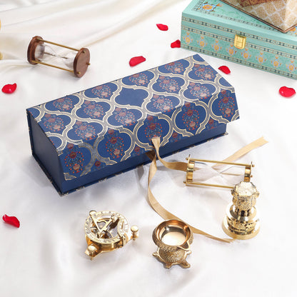 Brass Ashok Stambh , Compass , Clock & Diya Corporate Gift Hamper