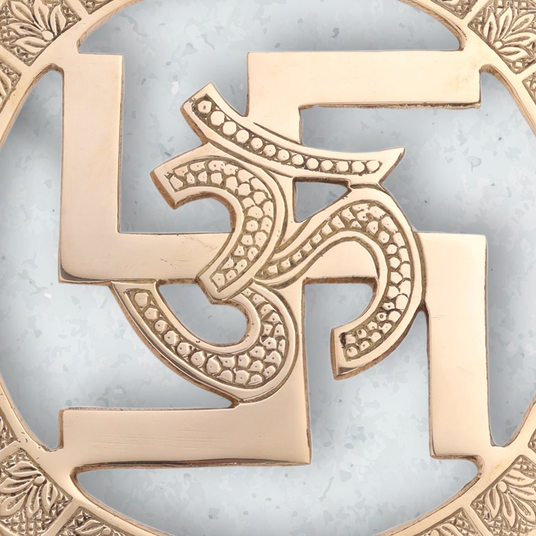BRASS SWASTIK OM WALL HANGING