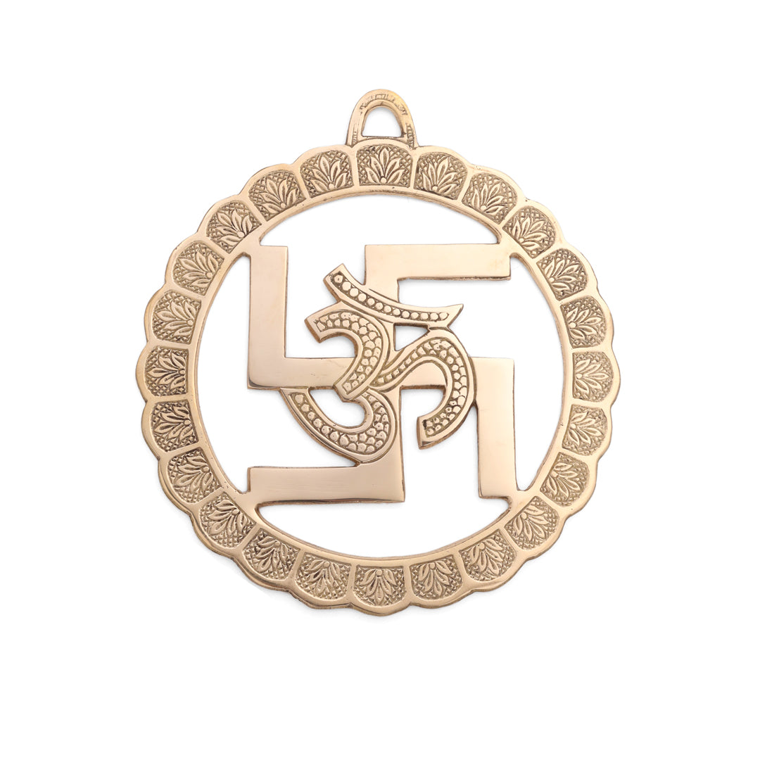 BRASS SWASTIK OM WALL HANGING