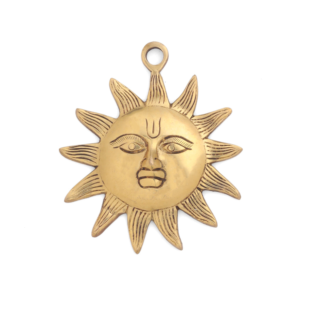 Brass Sun Face Wall Hanging (5 Inch)