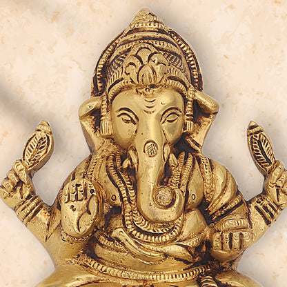 Brass Ganesha Wall Hanging (6 Inch)