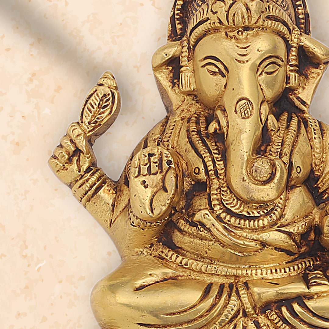Brass Ganesha Wall Hanging (6 Inch)