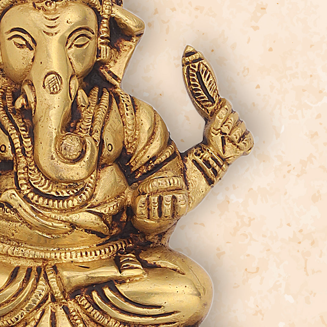 Brass Ganesha Wall Hanging (6 Inch)