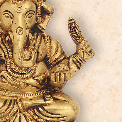 Brass Ganesha Wall Hanging (6 Inch)
