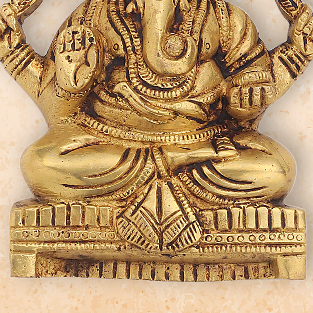 Brass Ganesha Wall Hanging (6 Inch)
