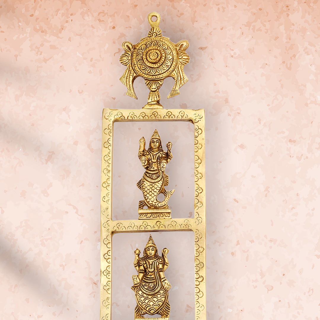 Brass Dashavatara / Vishnu Avatar Wall Hanging Set