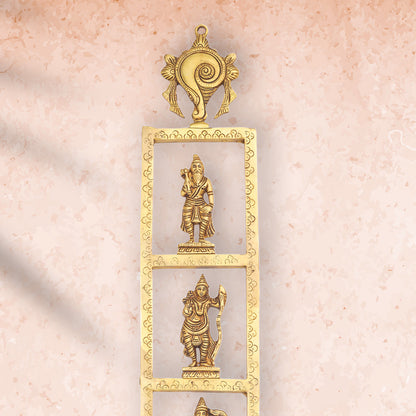 Brass Dashavatara / Vishnu Avatar Wall Hanging Set
