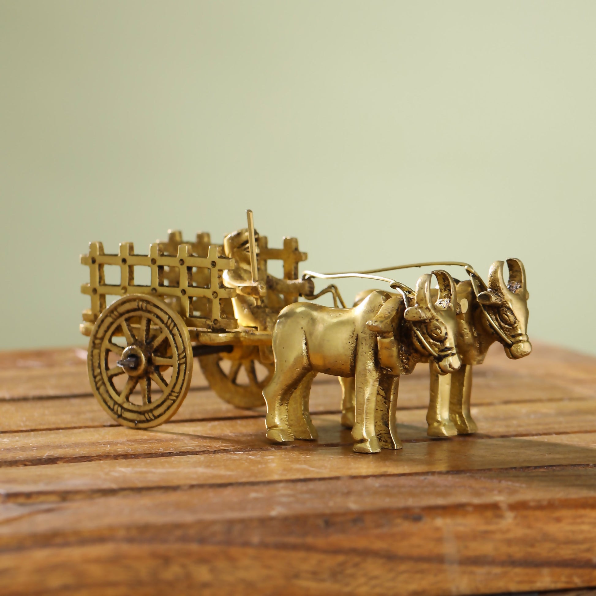 Brass Double Bullock Cart (2 Inch)