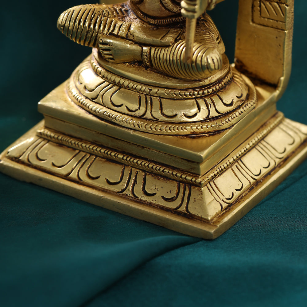 Brass Throne Rajarajeshwari Devi Idol