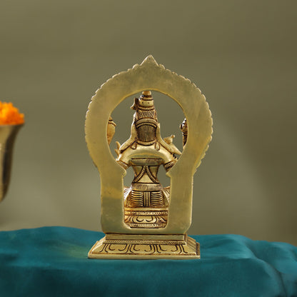 Brass Throne Rajarajeshwari Devi Idol
