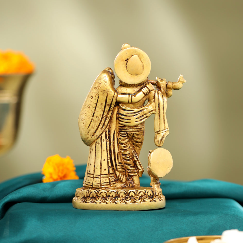 Brass Radha Krishna Idol (6 Inch)