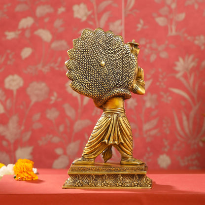 Brass Lord Vishnu Narasimha Avatar Statue (11.5 Inch)