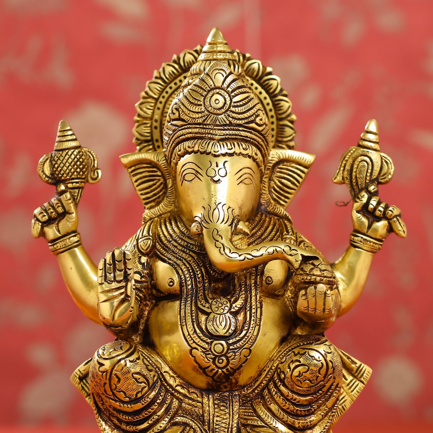 Brass Lord Ganesha Idol (9.5 Inch)