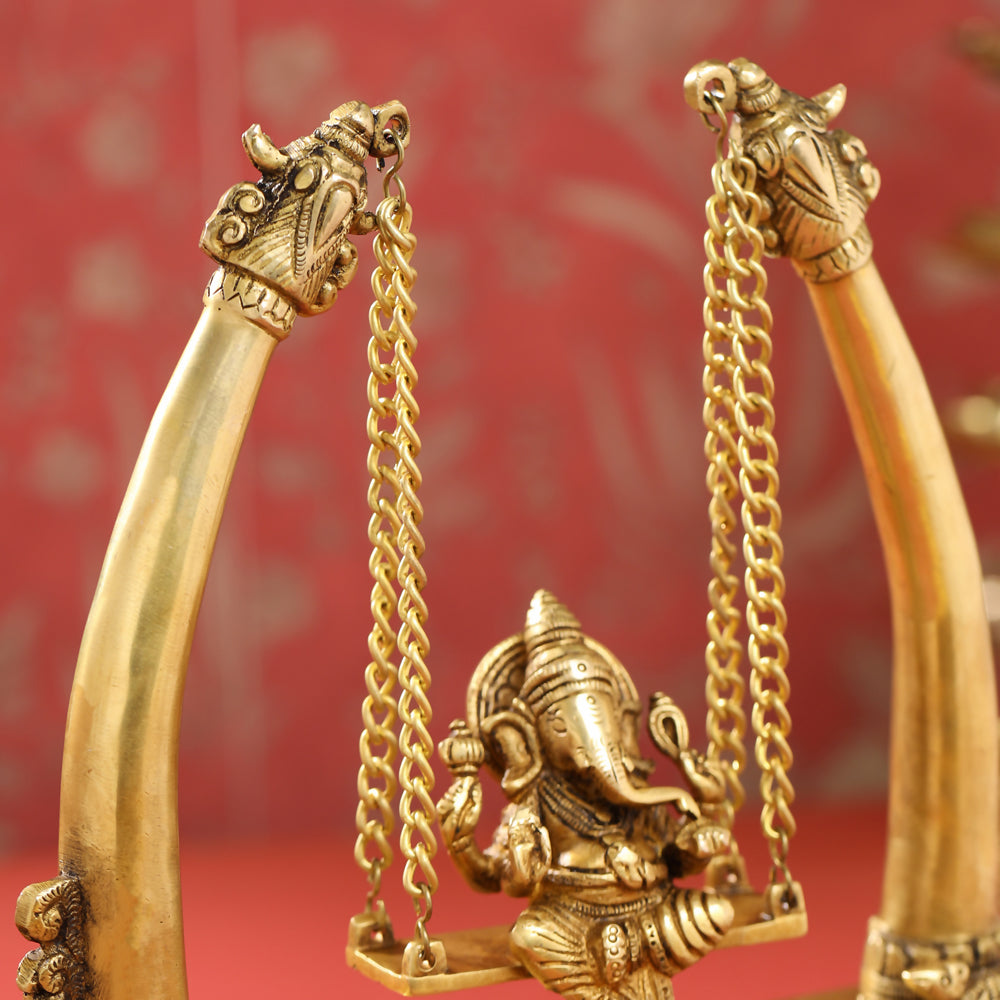 Brass Lord Ganesha Swing/Jhula (10 Inch)