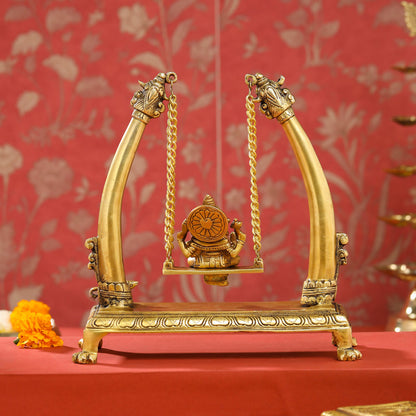 Brass Lord Ganesha Swing/Jhula (10 Inch)