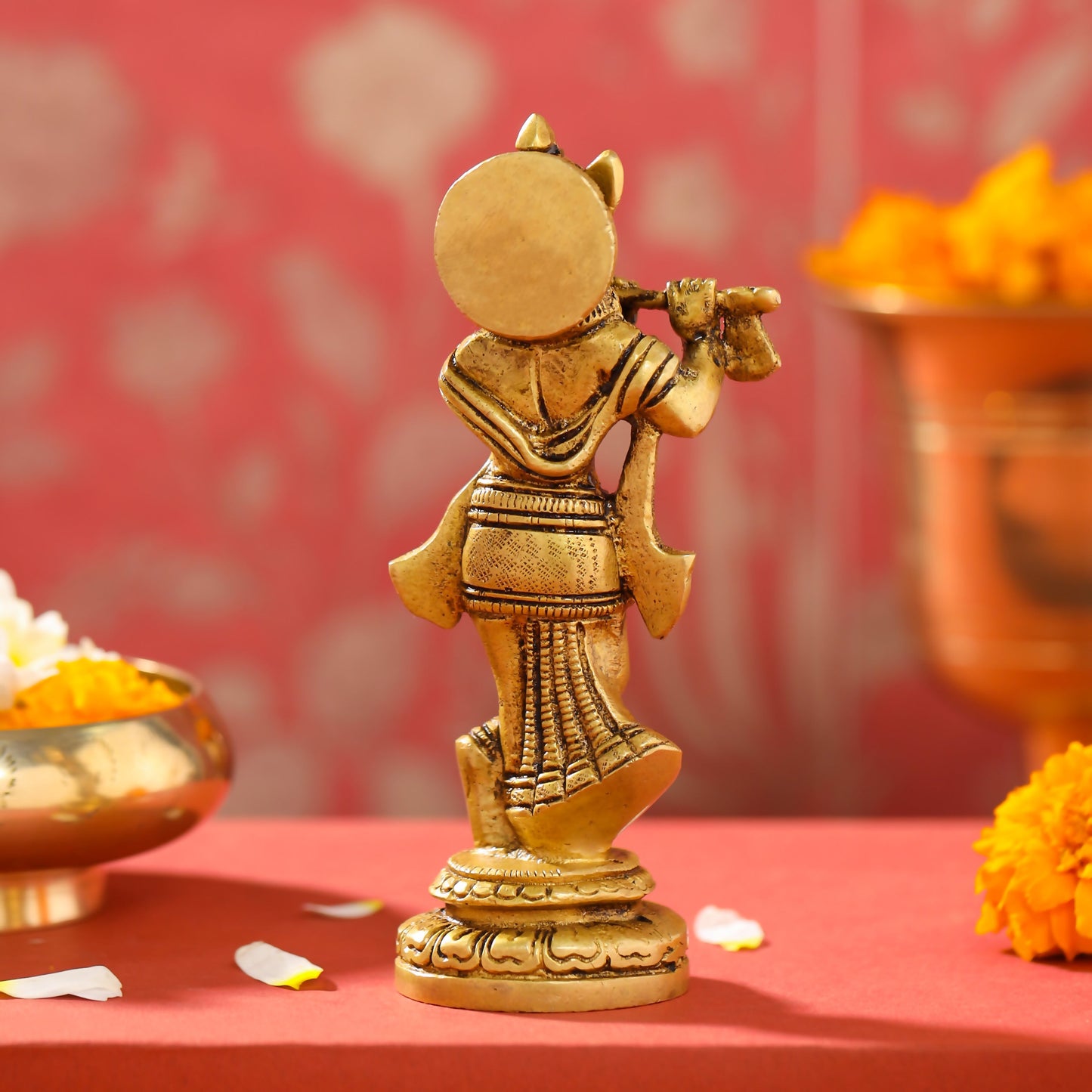 Brass Lord Krishna Idol (6.5 Inch)