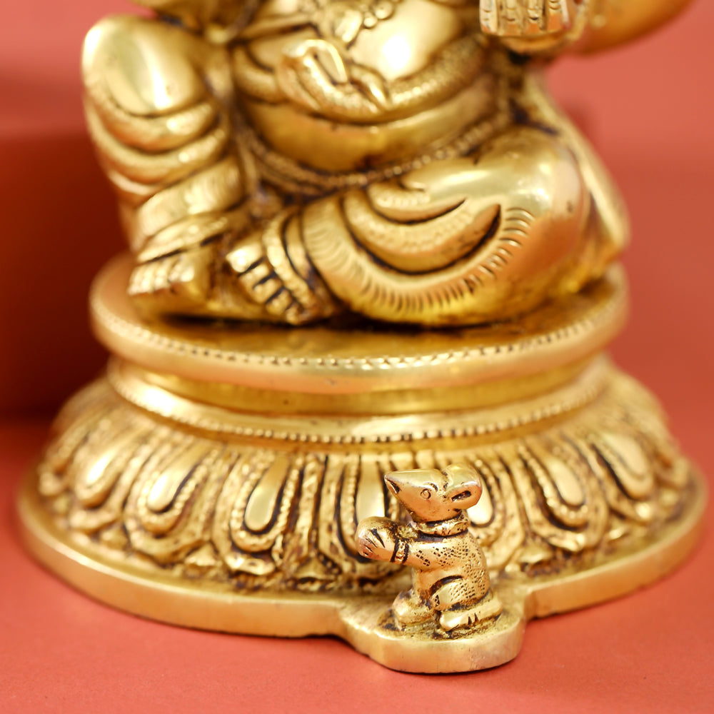 Brass Ganesha Lakshmi Saraswati set (8 Inch)