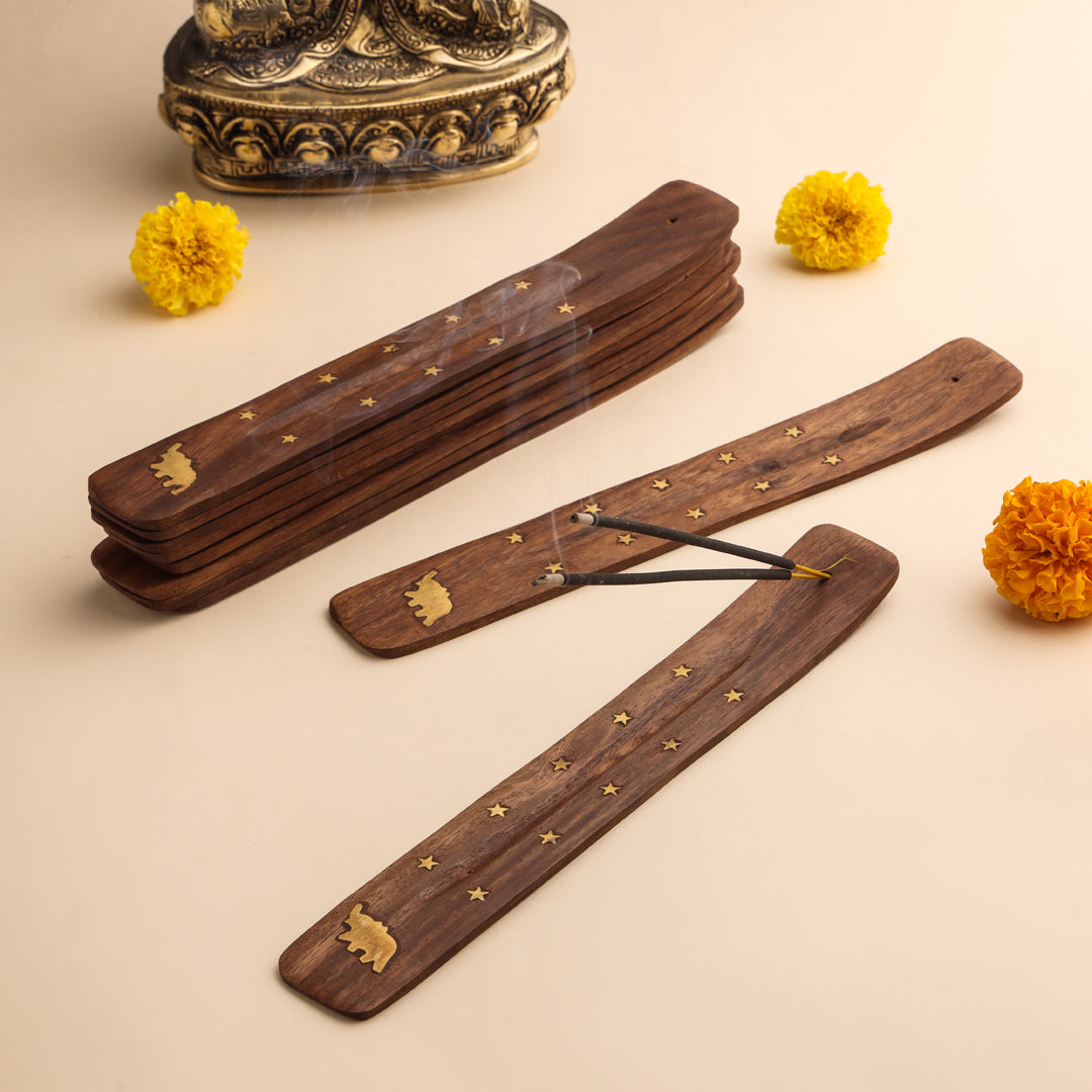 Wooden Incense Holder Sticks Set Of Ten