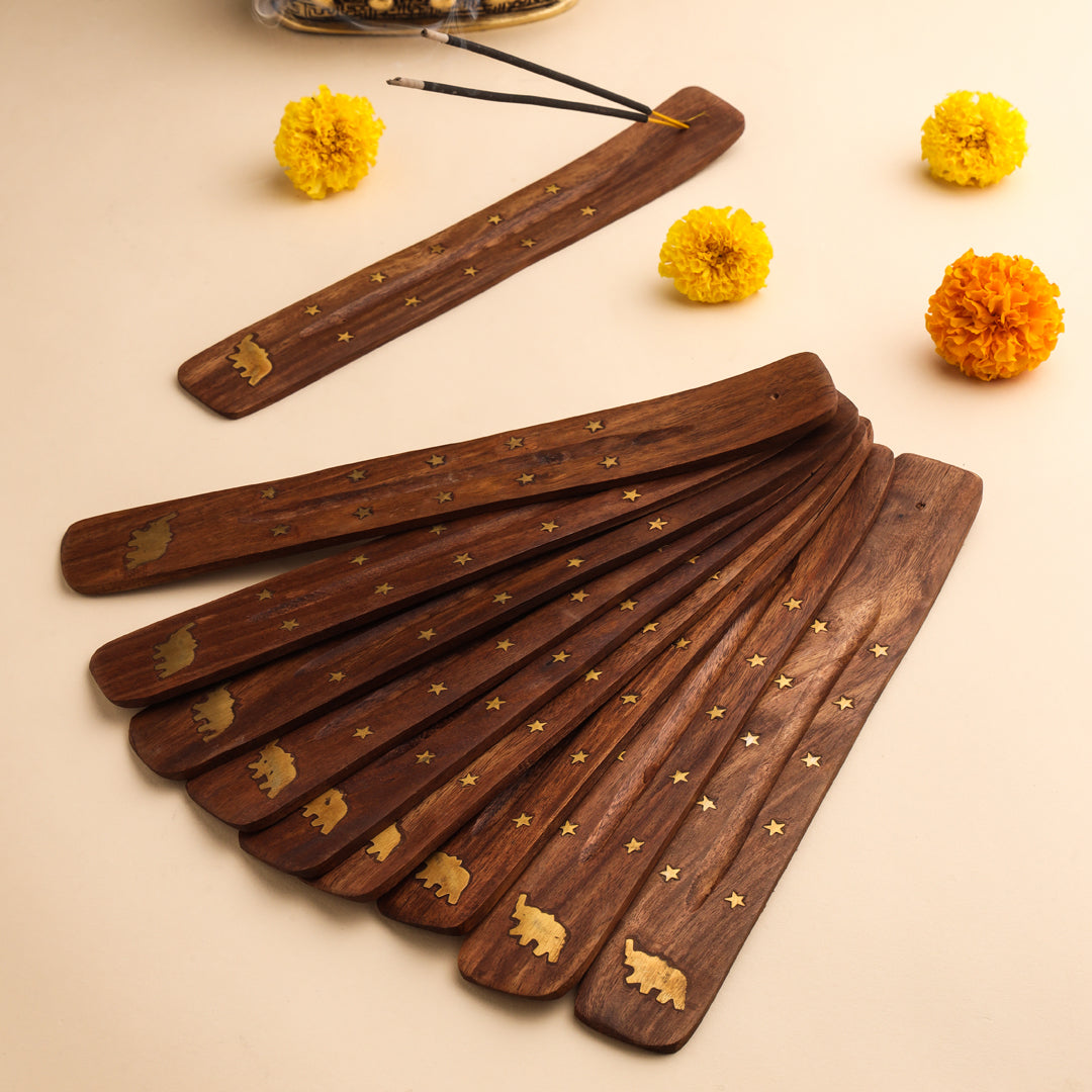 Wooden Incense Holder Sticks Set Of Ten