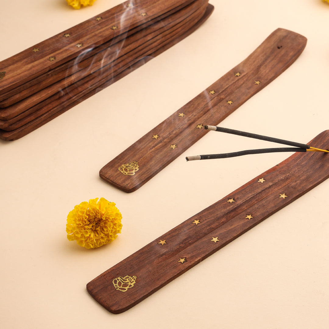 Wooden Incense Holder Sticks Set Of Ten
