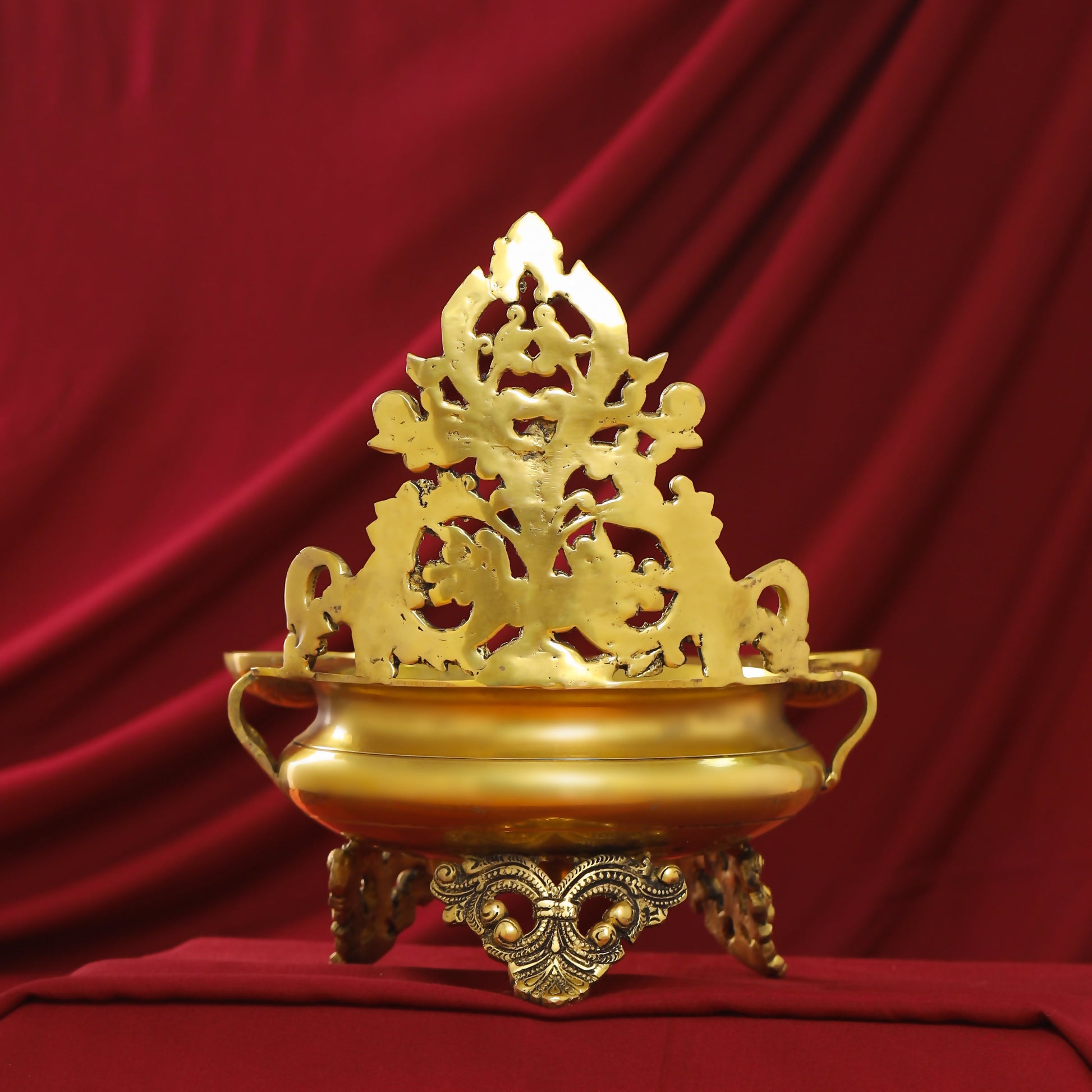 Brass Handcarved Urli Bowl (12 Inch)