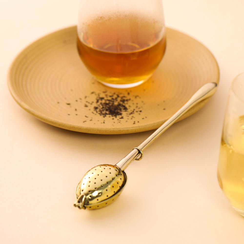 Brass Plain Handle Tea Infuser (7.5 Inch)