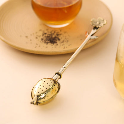 Brass Flower Handle Tea Infuser (1 Inch)