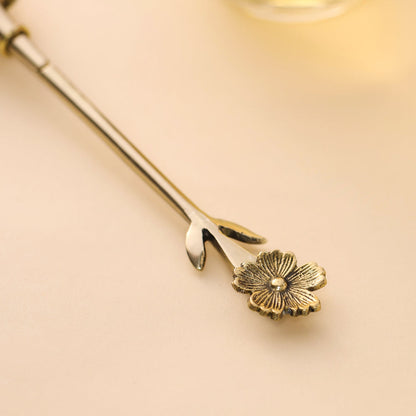 Brass Flower Handle Tea Infuser (1 Inch)