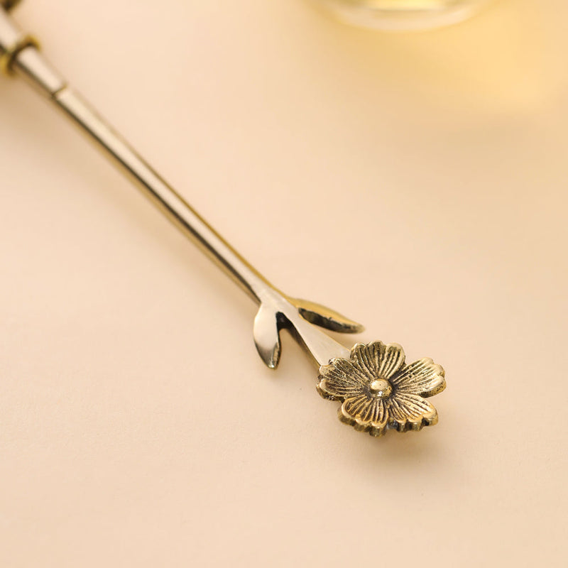 Brass Flower Handle Tea Infuser (1 Inch)