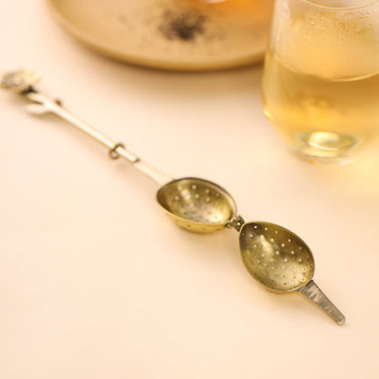 Brass Flower Handle Tea Infuser (1 Inch)