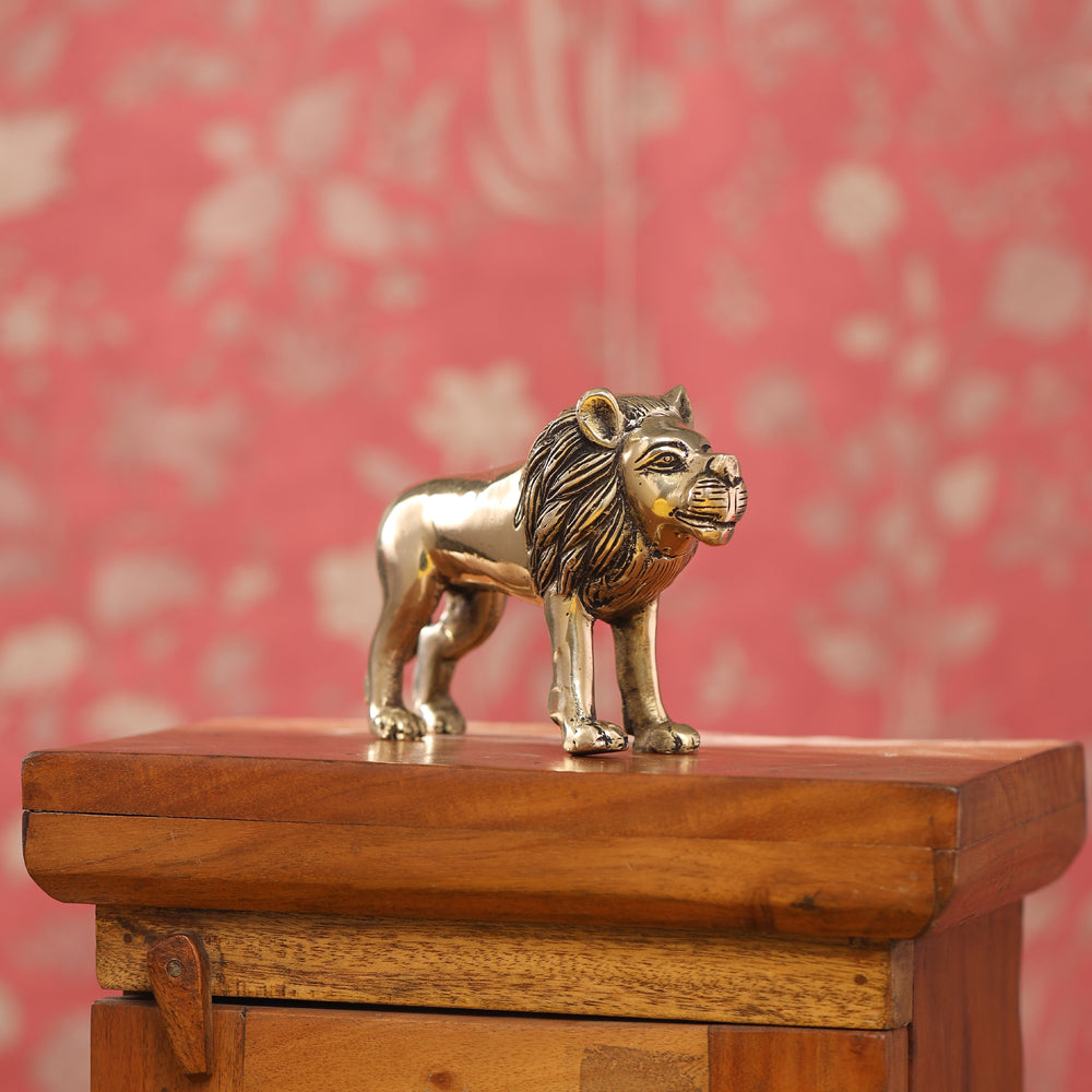 Brass Lion Statue (3.5 Inch)