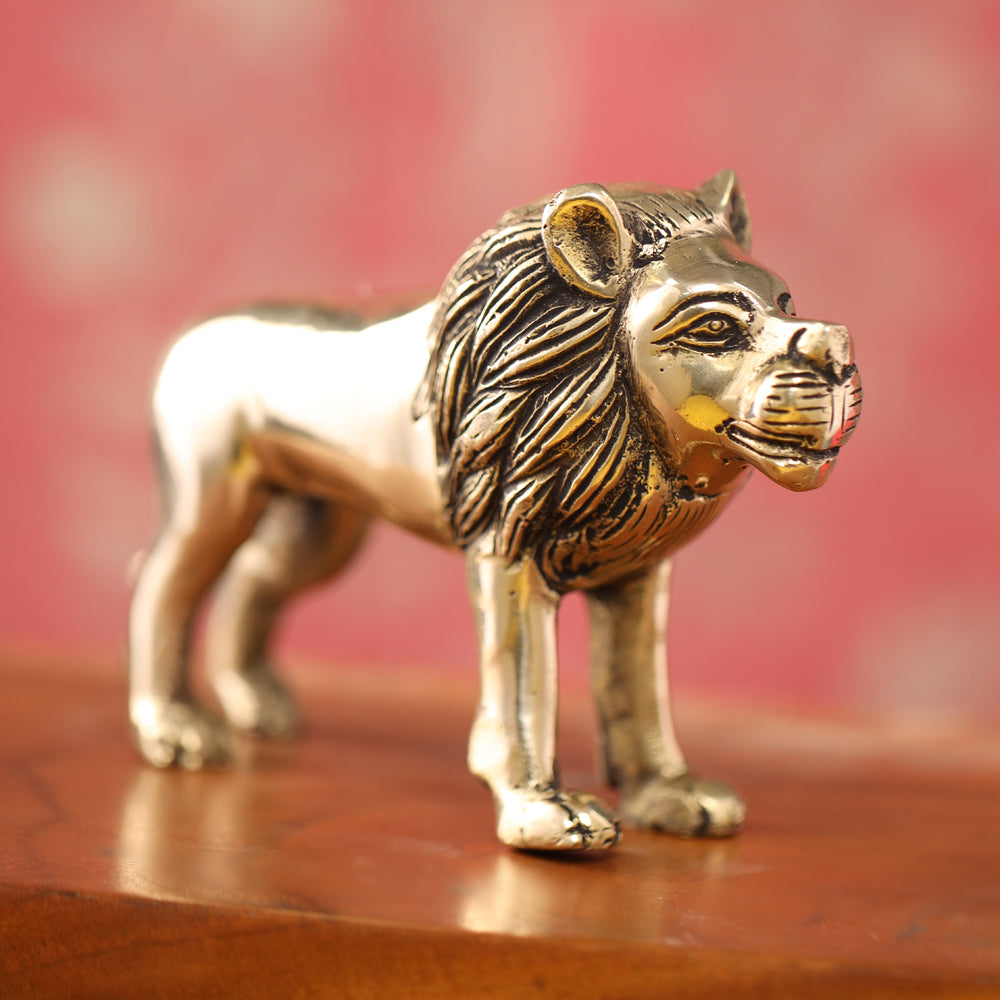 Brass Lion Statue (3.5 Inch)