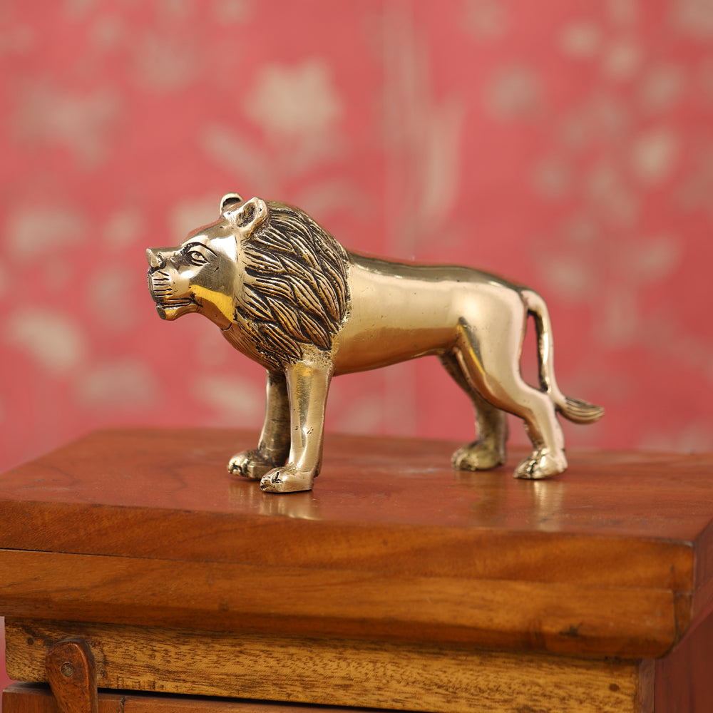 Brass Lion Statue (3.5 Inch)