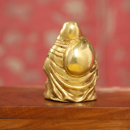 Brass Laughing Buddha Statue (4.5 Inch)