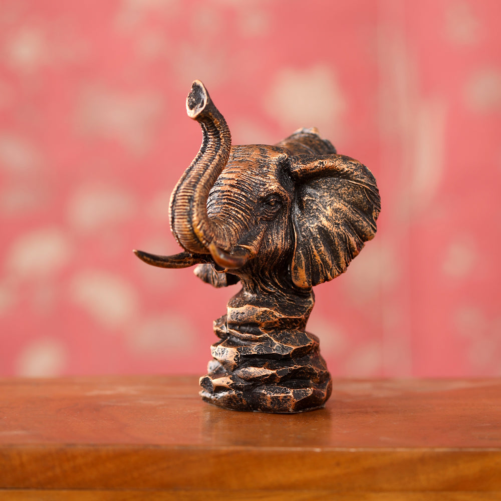 Resin Elephant Head Statue (5.5 Inch)