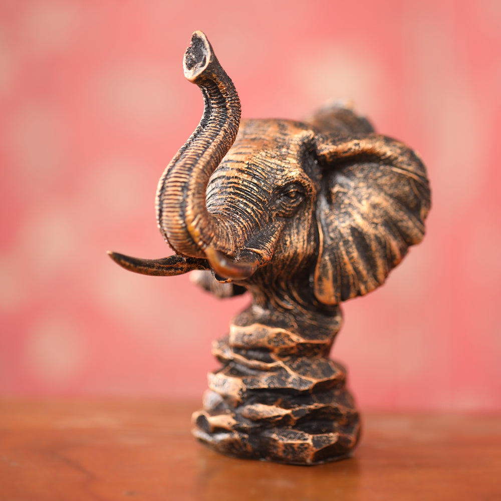 Resin Elephant Head Statue (5.5 Inch)