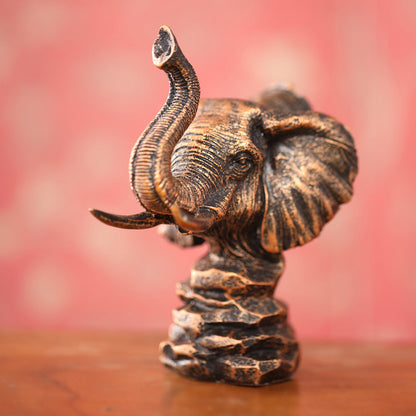 Resin Elephant Head Statue (5.5 Inch)