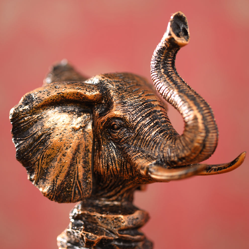 Resin Elephant Head Statue (5.5 Inch)