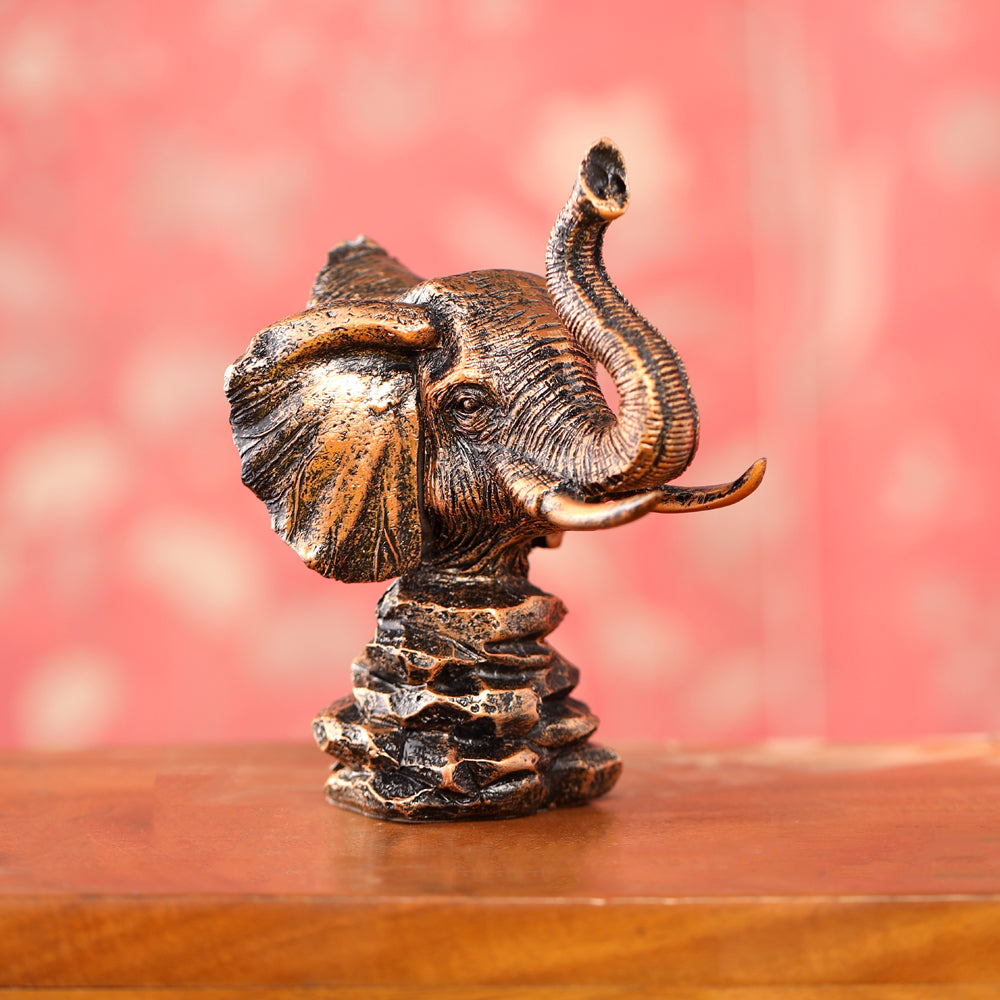 Resin Elephant Head Statue (5.5 Inch)