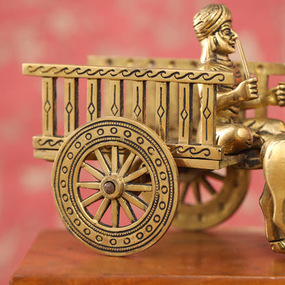 Brass Big Double Bullock Cart (6 Inch)