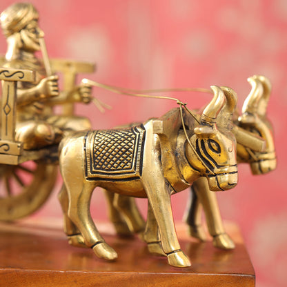 Brass Big Double Bullock Cart (6 Inch)